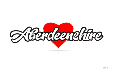 aberdeenshire city design typography with red heart icon logo