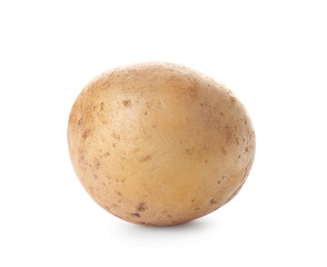 Fototapeta premium Fresh ripe organic potato on white background