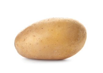 Fresh ripe organic potato on white background