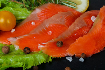 Raw trout fillet