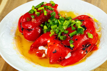 Stuffed pepper with cheese