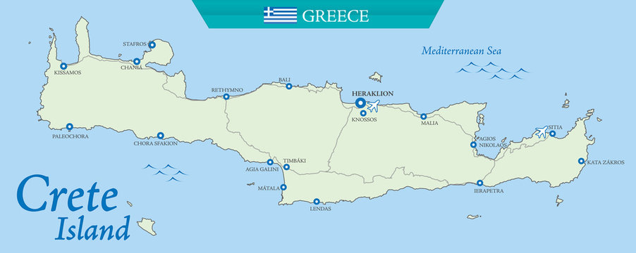 Map of Crete - Greek island 