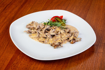 Delicious beef stroganoff