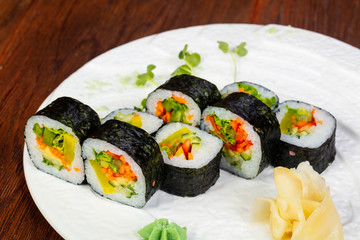 Japanese roll with vegetables