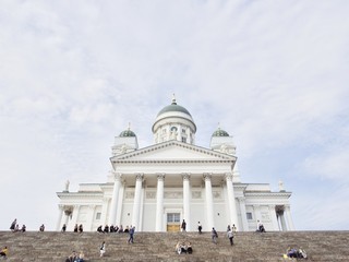 Beautiful view of famous Helsinki Cathedral in late summer, Helsinki, Finland
