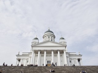 Beautiful view of famous Helsinki Cathedral in late summer, Helsinki, Finland