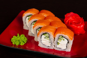Japanese roll with salmon