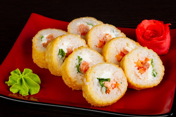 Japanese roll with salmon