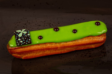Tasty Eclair with cream