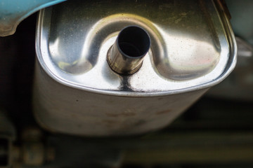 Exhaust pipe and car silencer. The car's exhaust system.