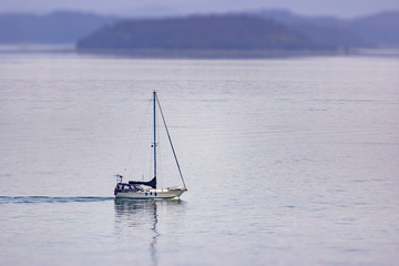 Sailboat along Glacier Bay National Park
