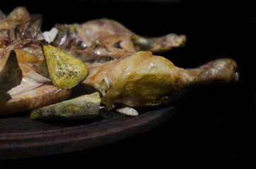 Pollo al horno con patatas y batatas