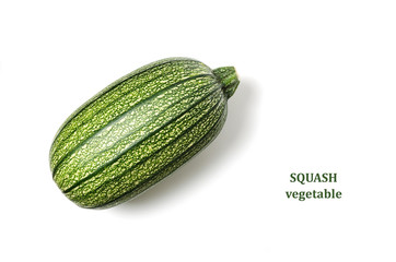 Green zucchini on white background. Healthy vegetables.