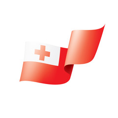 Tonga flag, vector illustration on a white background.