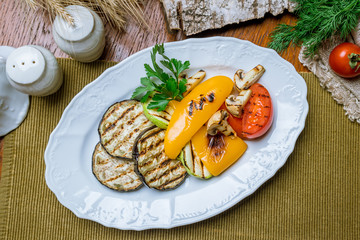 grilled vegetables on a plate