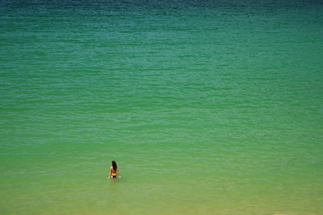 Fototapeta premium La Concha Beach in San Sebastian, Spain. With an average length of 1,350 meters, it is one of the most famous urban beaches in Spain.