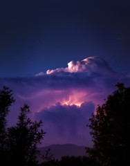 Thunderstorm cell on the mountain