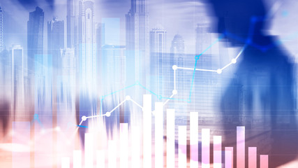 Financial growth graph. Sales increase, marketing strategy concept.