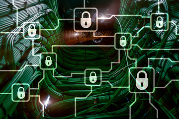 Blochain information encryption. Cyber security, crypto currency.