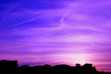 晩夏～早秋　マジックアワー　雲　街並み