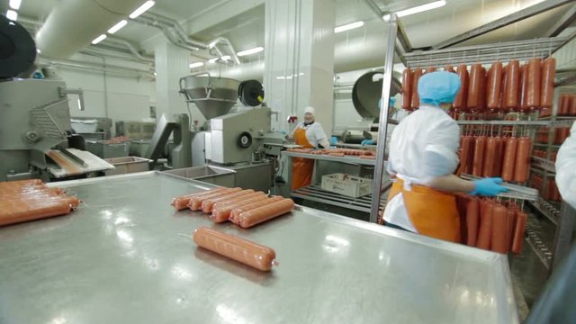 Worker Thread Sausages on the Metal Stick