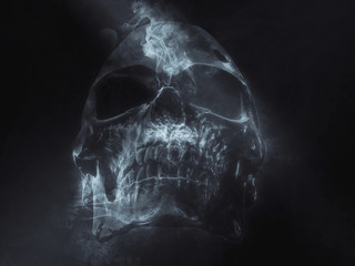 Dark skull made out of smoke