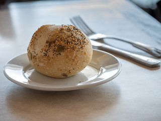 Bread With Sesame Seeds on White Plate
