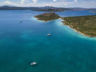 Aerial view over La Maddalena