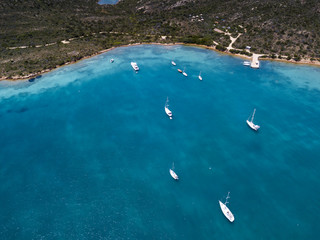 Aerial view over La Maddalena