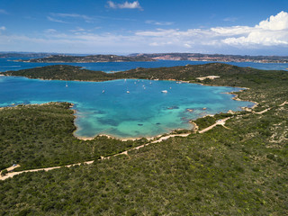 Aerial view over La Maddalena