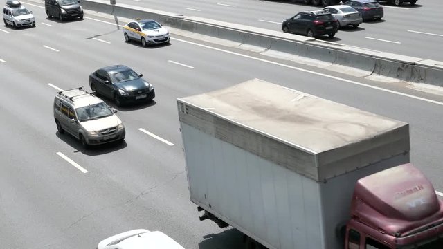 MOSCOW, RUSSIA - JULY 30, 2018. Traffic At Moscow Loop Highway MKAD