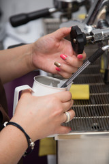 Espresso machine, making coffee