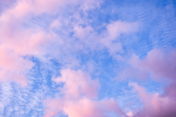 Fototapeta na wymiar Pink Cotton Candy Clouds