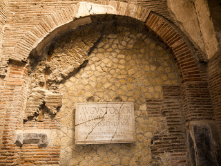 Herculaneum, or Ercolano, near Naples in Italy was not buried by falling pumice like Pompeii was in the eruption of Vesuvius in 79AD, instead it was engulfed in boiling mud and superheated air. 
