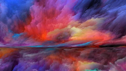Papier Peint photo autocollant Mélange de couleurs Beyond Abstract Landscape