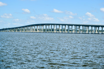 Fototapeta na wymiar Biloxi Bay Bridge connecting Ocean Springs and Biloxi, Mississippi
