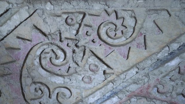 Bas-relief pattern in the Temple El Brujo in PERU