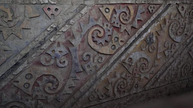 Bas-relief pattern in the Temple El Brujo in PERU