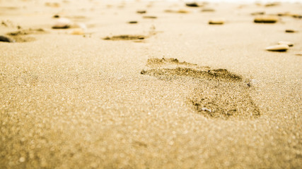 footprints on the beach