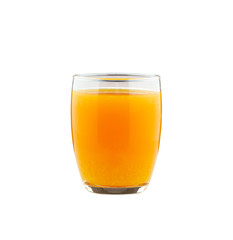 A glass of orange juice isolated on white background with clipping path