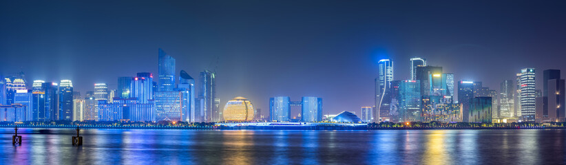 Skyline of urban architectural landscape in Hangzhou