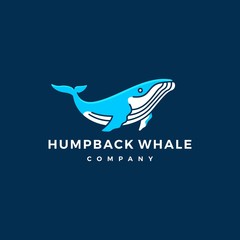 humpback whale logo icon vector illustration