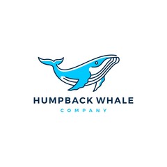 humpback whale logo icon vector illustration