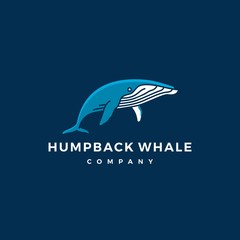 humpback whale logo icon vector illustration