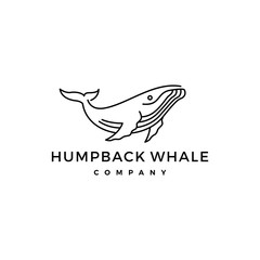 humpback whale logo icon vector illustration