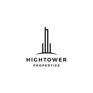high building tower logo vector icon illustration
