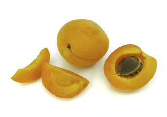 Sweet and healthy apricot on white background, fresh fruits