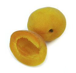 Naklejka na ściany i meble Sweet and healthy apricot on white background, fresh fruits