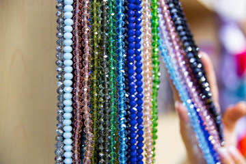 Rolls of fabric and textiles in a shop or store