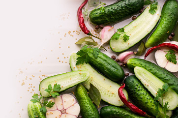 Traditional cucumber in marinade